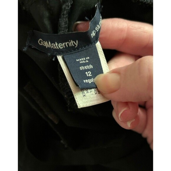 Gap Maternity Black Pants Hip Slung Fit SZ 12 Cotton Nylon Blend Wide Leg Flare - Picture 5 of 8